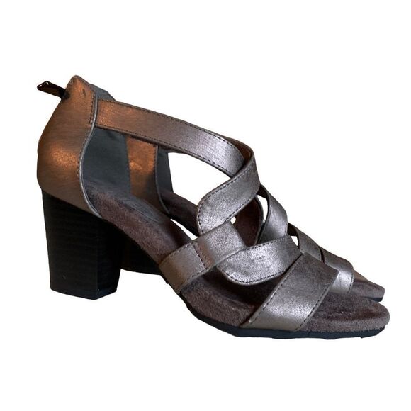 Easy Street Silver Strappy Women’s Heels Evening Pumps Grey Size 6 - Picture 10 of 10